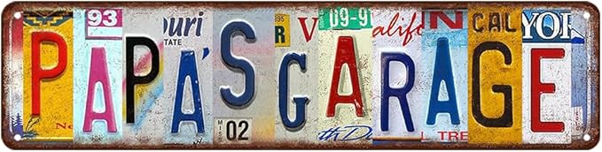 Garage Decor Garage Gifts Tin Sign Best Papas Garage Signs Vintage Papas Workshop Sign Father Garage Signs Dad 4x16 Inch