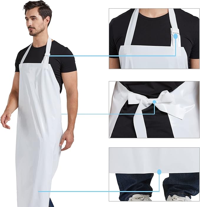Nanxson TPU Waterproof Apron Lightweight Work Apron with Adjustable Buckle for Pet Bathing,Dishwashing,Butchers,Housework