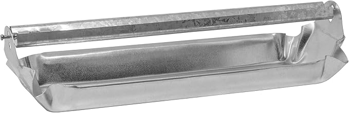 FARM-TUFF Galvanized Metal Chicken Feeder with Reel Top, 12 Inch - Heavy-Duty, Outdoor, Poultry Trough Feeder for Chicks, Hens, Ducks, and Small Flocks