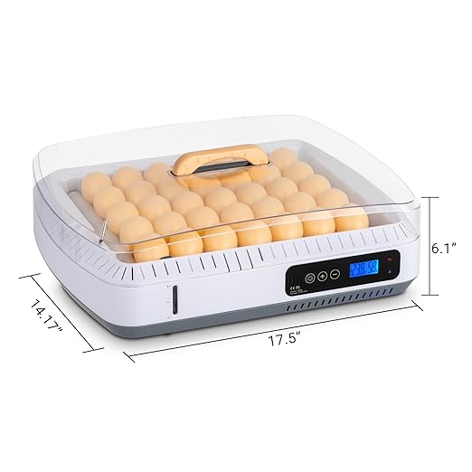 35 Egg Incubators for Hatching Eggs, Chicken Egg Incubator with Automatic Egg Turning and Temperature, Humidity Control, Water Alarm, Egg Hatcher Incubator for Chickens, Ducks, Geese, Birds and Quail