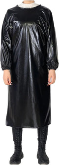 Extended Industrial Apron Double-sided Waterproof and Greaseproof Overalls Home Kitchen Apron Back Tie Design Unisex Oxford Coverall Wide Elasticated Tight Cuffs ( Color : Black , Size : 125x120cm/49.