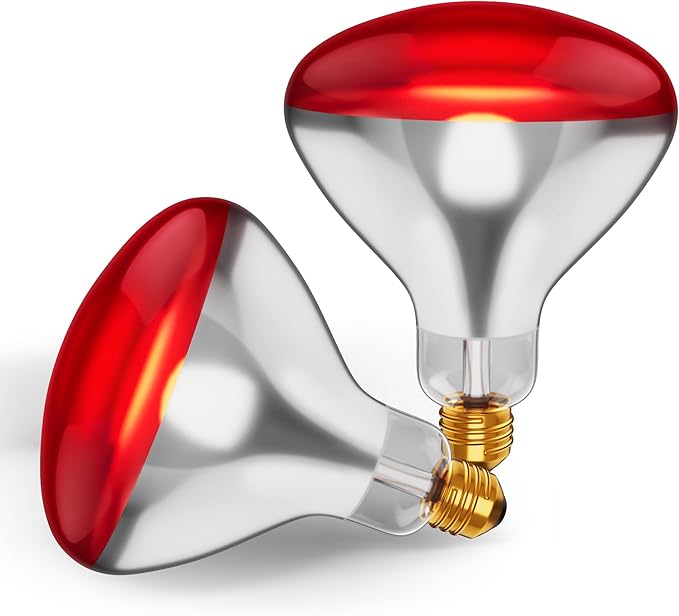 250 W att R40 Incandescent Light Bulbs (2-Pack) - Bathroom Infrared Heat Lamp for Chickens Chicks Puppies Reptiles Livestock Poultry , Sauna Red Light Therapy Bulb | 2,000 Hour Rated, E26 Base, 120V