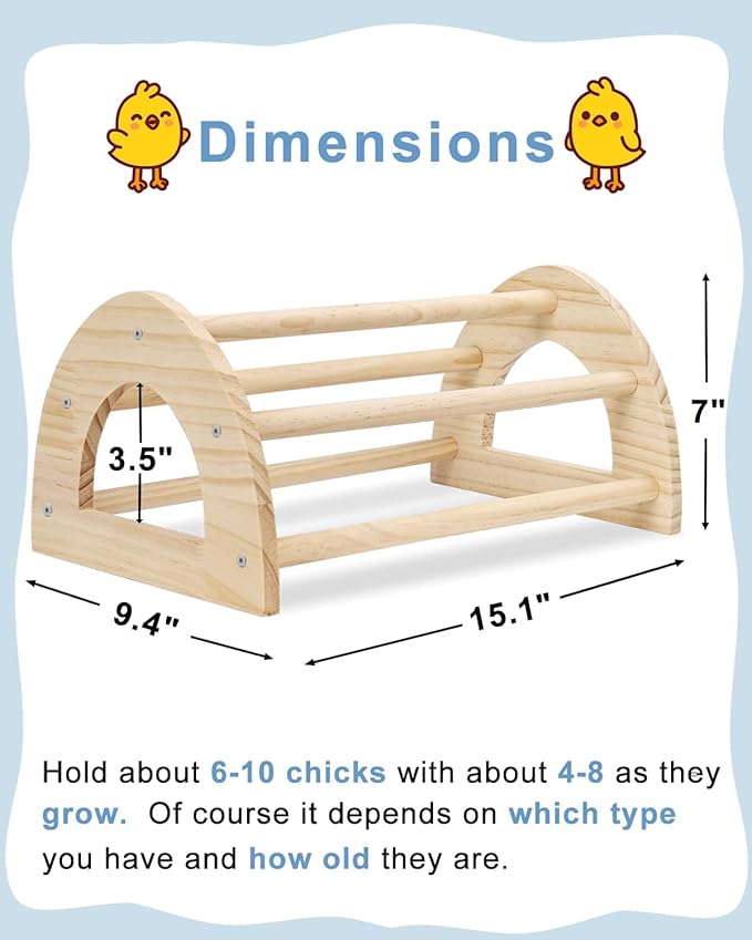 Chicken Perches Roosting Bar - 15.1" x 9.4" x 7" Chicken Roosts and Perches Chick Jungle Gym Toy for Baby Chicks, Hens Large, Roosts, Coop, Brooder