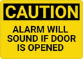Caution Alarm Will Sound If Door is Opened Tin Sign Warning Metal Sign Vintage Wall Decor for Home Farm Bar Coffee Shop Club Decoration 12x16 Inch