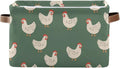 Hen Farm Birds Storage Basket Canvas Fabric Collapsible Storage Bins Box Organizer Waterproof for Home Bedrooms 1 Pack