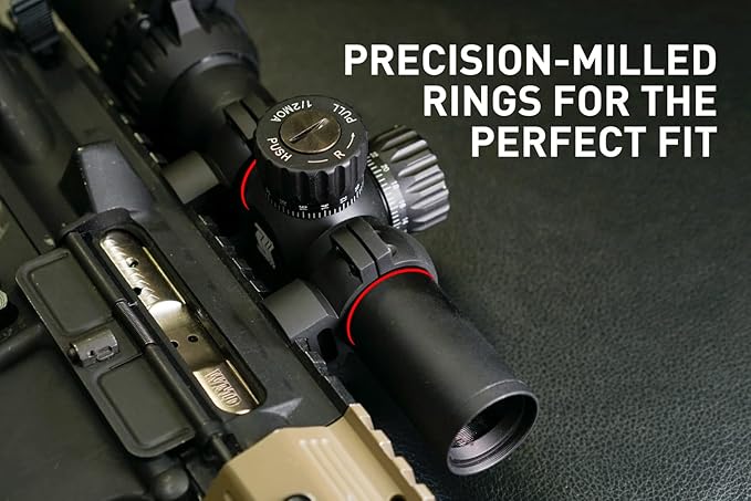 Monstrum Predator High Performance 7075 Aluminum Scope Rings | Picatinny Base | 30 mm | Low Profile