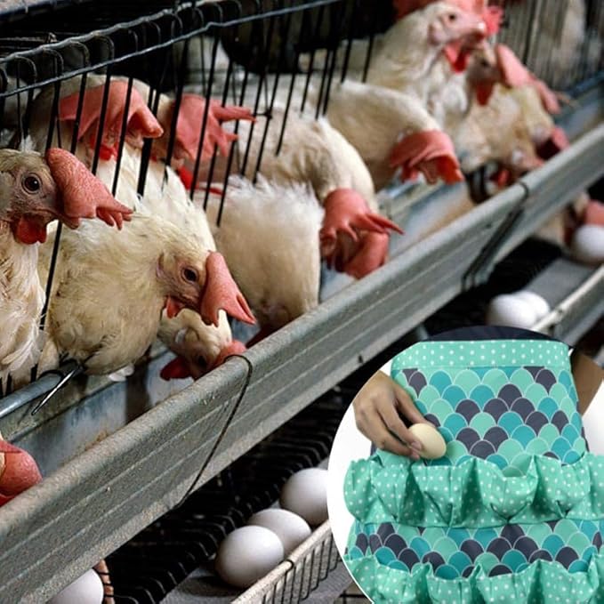 Egg Collecting Apron with 12 Deep Pockets - Perfect for Hen Duck and Goose Eggs | Farmhouse Kitchen Workwear