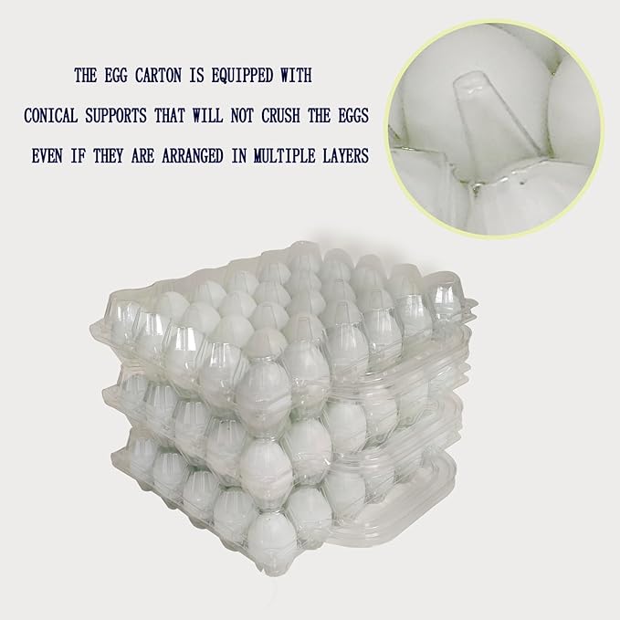 30 Pack Handheld Disposable Giant Plastic Egg Cartons, 5 Rows And 6 Columns (30 Eggs) extra large Clear plastic egg cartons, egg cartons cheap bulk.