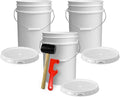 ePackageSupply 5 Gallon Plastic Bucket with Airtight Lid | Made in USA | Food Grade Bucket | BPA-Free | Heavy Duty 90 Mil All Purpose Pail | One 12" Rubber Mallet & One Lid Opener Included | 3 Pack