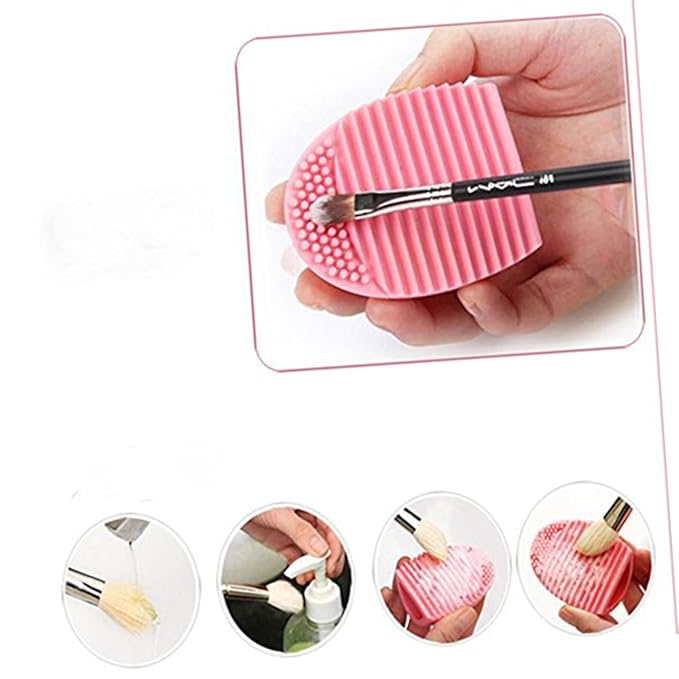 Silicone Makeup Brush Handheld Cosmetic Cleaning Tool for Washing and Design for Home and Travel