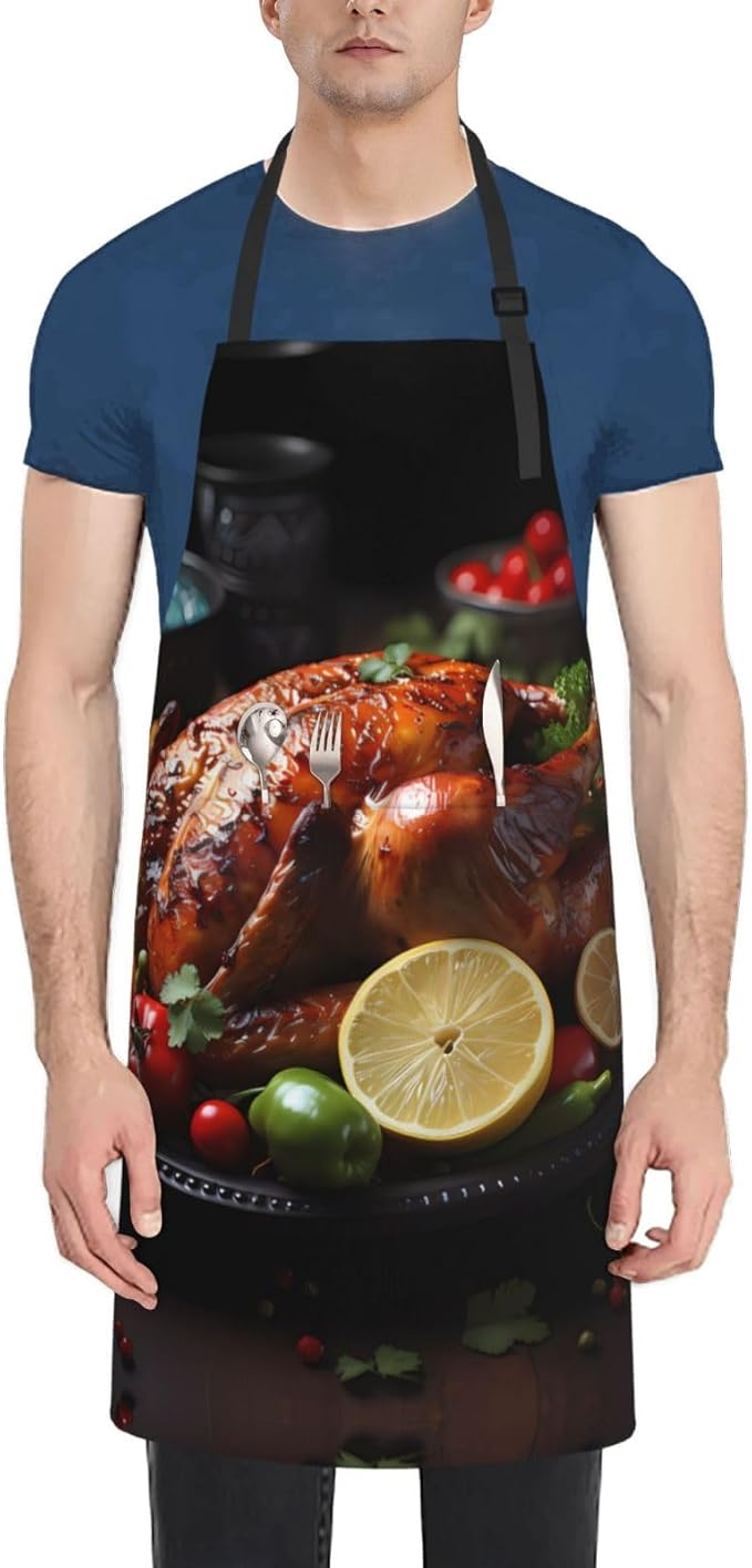 Tyrannosaurus rex Heavy Duty Waterproof Apron with Pockets for AdultsResistant Grilling, Gardening, Painting