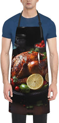 Tyrannosaurus rex Heavy Duty Waterproof Apron with Pockets for AdultsResistant Grilling, Gardening, Painting