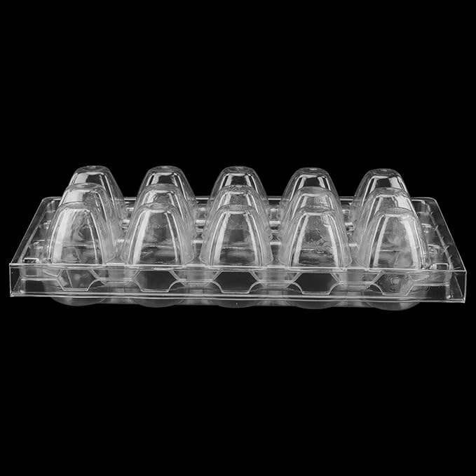 LEXININ 100PCS 15 Grid Quail Egg Cartons, Clear Quail Egg Containers, Plastic Quail Egg Holder Trays for Kitchen Storage