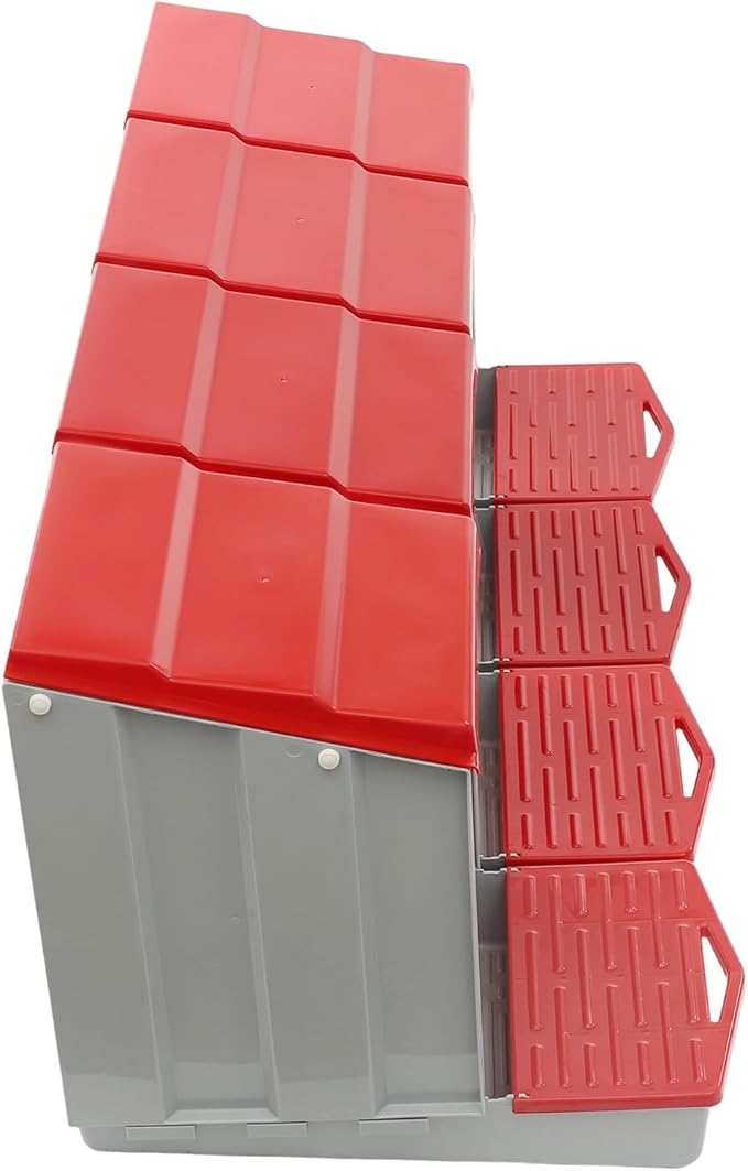 Chicken Nesting Box, 4 Compartments PP Nesting Box, Wall Mountable Nesting Boxes with Inclined Top, Drain Holes & Resting Platform for Chicken and Poultry to Collect Eggs