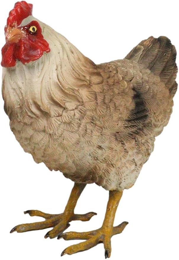 Ebros Gift Rustic Western Country Farm Light Brown Chicken Hen Figurine 4.5" Tall Chickens Roosters Kitchen Desktop Shelf Mantel Decorative Accent Sculpture in Vivid Colors