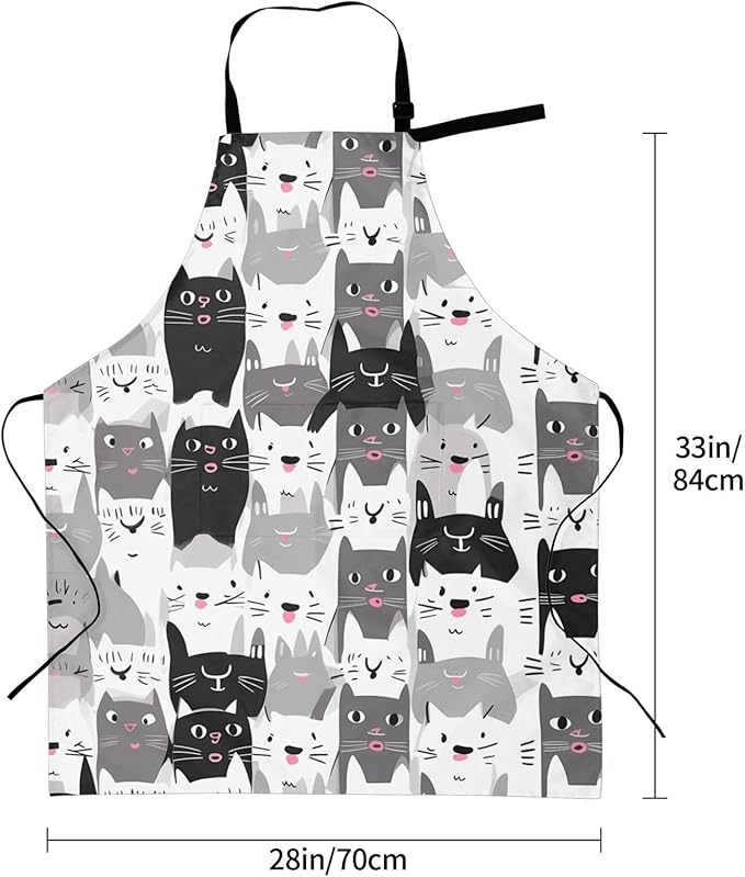 Shark Jumping Home Aprons 2 Pockets 33"×28" for Men Women, Ocean Sea Waterproof Kitchen Cooking Bib