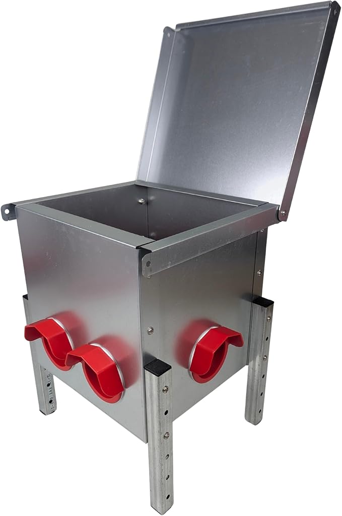 Hen's Choice - 25LB Automatic Chicken Feeder, 6 Port, Large Capacity, Weatherproof Lid