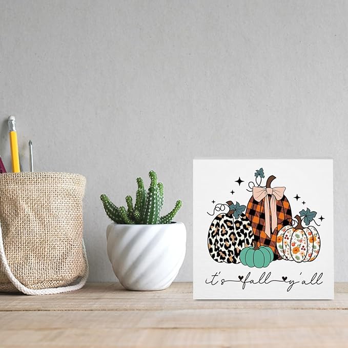 Fall Decorations for Home Farmhouse Office Bedroom Playroom Bathroom, Pumpkins Decor, Fall Sign, Autumn Decor Wood 2401
