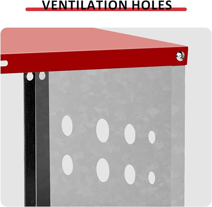 8 Compartment Chicken Nesting Boxes, Brooder Boxes Nest Box for Poultry, Heavy Hens Roosting Box with Protection, Ventilated Bottom, Durable Chicken Coop Easy to Install and Clean (Red)
