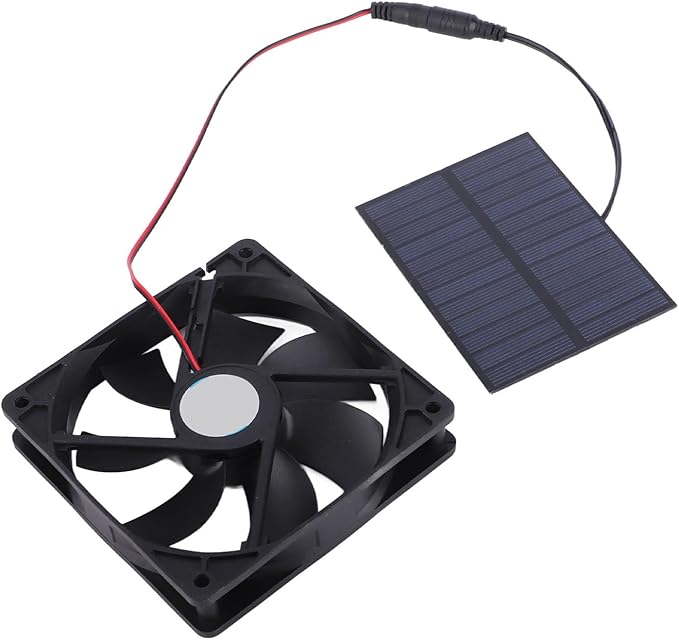 Solar Panel Fan Professional Solar Powered Exhaust Fan Kit Household Ventilation Fans Kit for Chicken Coops Greenhouses Sheds Pet Houses 3W Use