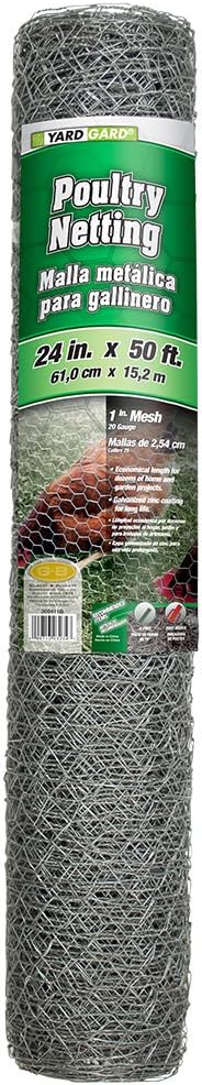 YARDGARD – 1 Inch Twisted Mesh Wire Fence – 24 Inches by 50 Feet – 20 Gauge Galvanized Steel – for Poultry Netting | Garden Protection | Bird Enclosures | Rabbit Fencing and Plant Support