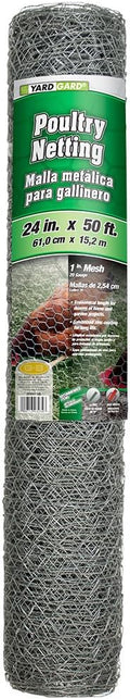 YARDGARD – 1 Inch Twisted Mesh Wire Fence – 24 Inches by 50 Feet – 20 Gauge Galvanized Steel – for Poultry Netting | Garden Protection | Bird Enclosures | Rabbit Fencing and Plant Support