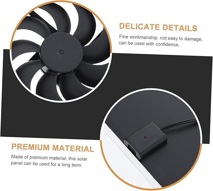 ibasenice 1set Solar Panel Chicken Coop Fan Small Exhaust Fan for and Greenhouse Cooling Easy to Install for Aeration