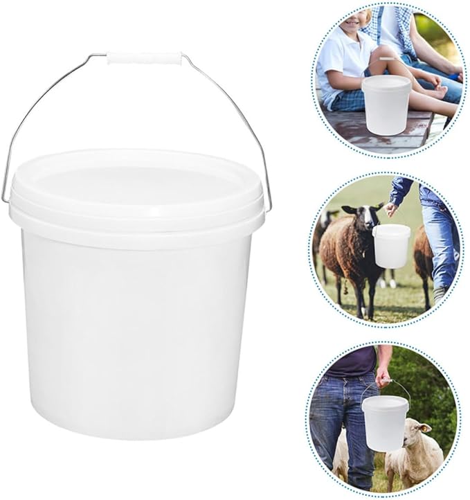 LIFKOME Portable Plastic Water Bucket with Handle and Lid Multipurpose Utility Bucket for Home Garden and Cleaning for Storing Liquids and Paint