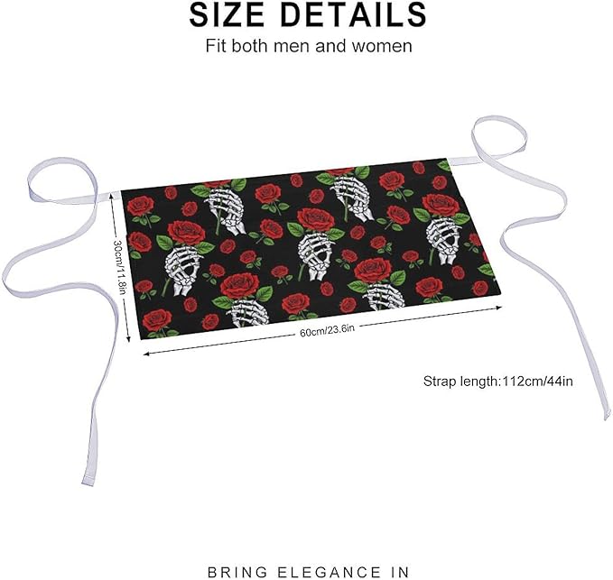 Server Apron with 3 Pockets Waist Waiter Waitress Half Apron Short Aprons