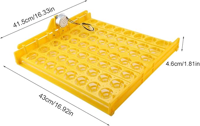 56 Egg Incubator, Automatic and Adjustable Egg Turning, Incubator for Chicken Eggs, for Hatching Poultry Chicken Duck Bird Quail (16.92x16.33x1.81 in Yellow 110V)