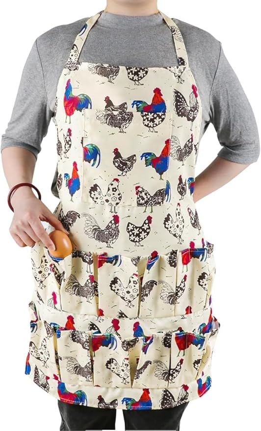 2 pack Egg Apron, Egg Collecting Apron for Chicken Duck Goose Eggs, with 13 Pockets Chicken Egg Apron for Women&Men