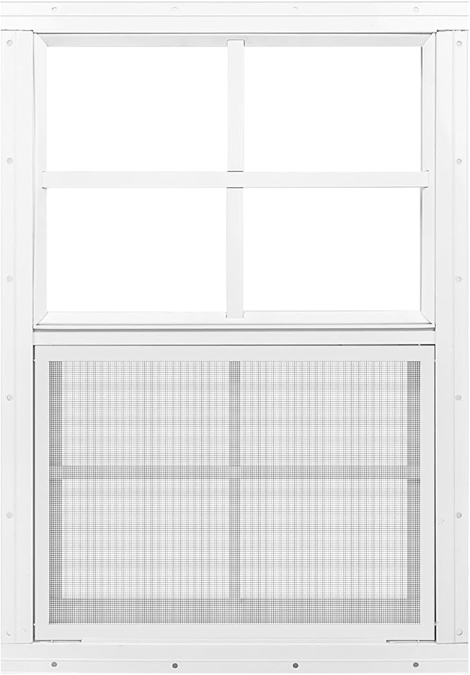 1 Pack Shed Window 18" x 27" Flush Mount Window with Tempered Glass,House Small Windows,Household Sliding Windows for Chicken Coop, Playhouse, Household, Garage