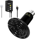 Simple Deluxe 100W Ceramic Reptile Heat Lamp Bulb No Light Emitting Brooder Coop Heater & Digital Heat Mat Thermostat Controller Combo for Amphibian Pet & Incubating Chicken, Black