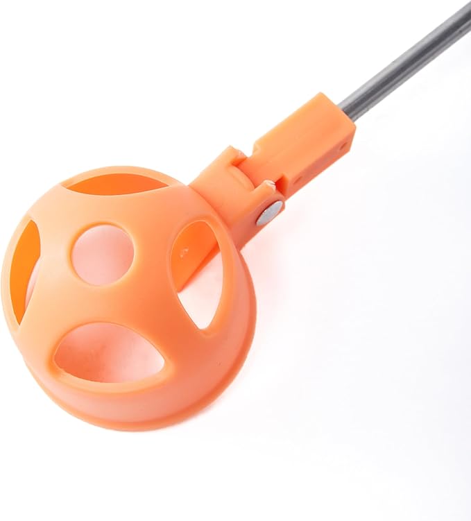 Egg Grabber for Chicken Eggs – Long Handle Stainless Steel Egg Picker with Rubber Grip, Extendable Egg Lifter Tool for Coop, Nest Box, and Poultry Farm Collection