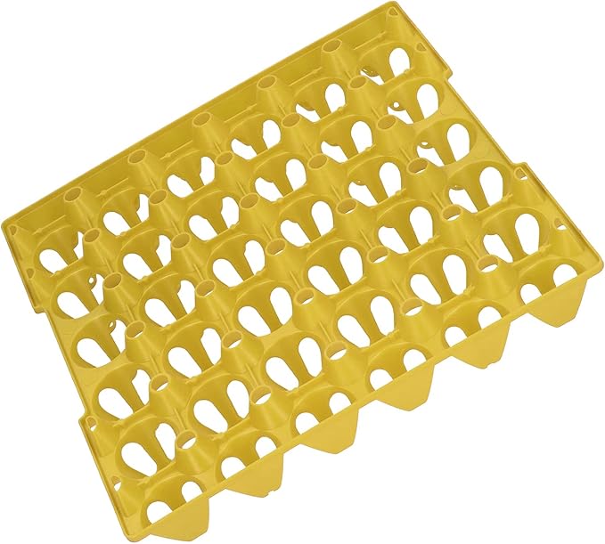 HEEPDD Egg Trays Egg Trays for Chicken Farm Kitchen Home 30 Cell Holders with Secure Groove Design Storage Crates 5PCS Stackable Plastic Gardening (Yellow)