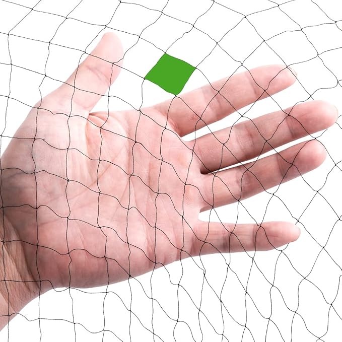 Mist Net Deep Pockets Nylon 110/2D 15mm Mesh Size Bird Netting,Invisible Net,Anti Wind System,Airport Bird Prevention (10x50 ft)