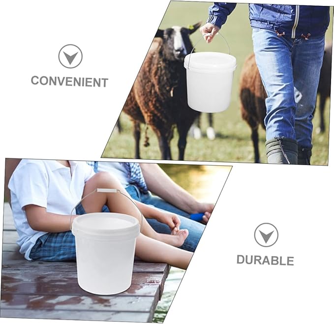 LIFKOME Portable Plastic Water Bucket with Handle and Lid Multipurpose Utility Bucket for Home Garden and Cleaning for Storing Liquids and Paint