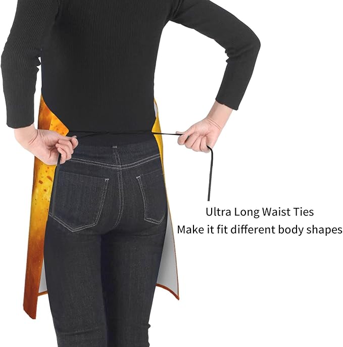 Serene Swan In Stream Adjustable Waterproof Apron Work Cooking Apron With Pockets For Men Women