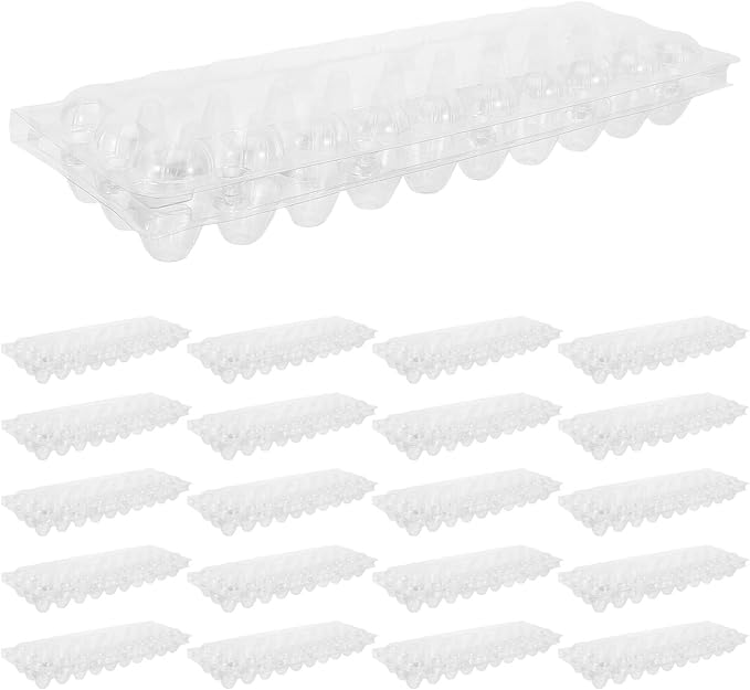 Kisangel 30pcs 30 Grids Clear Quail Egg Carton - Small Plastic Quail Egg Storage Holder with Lid - Reusable Dispenser Holder for Small Pigeon Pheasant Egges
