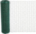 Chicken Wire 39.4IN x 78.8FT Green PVC Hexagonal Chicken Wire Garden Fence Netting Garden Fence Barrier for Craft Projects, Pet Rabbit Chicken Fencing