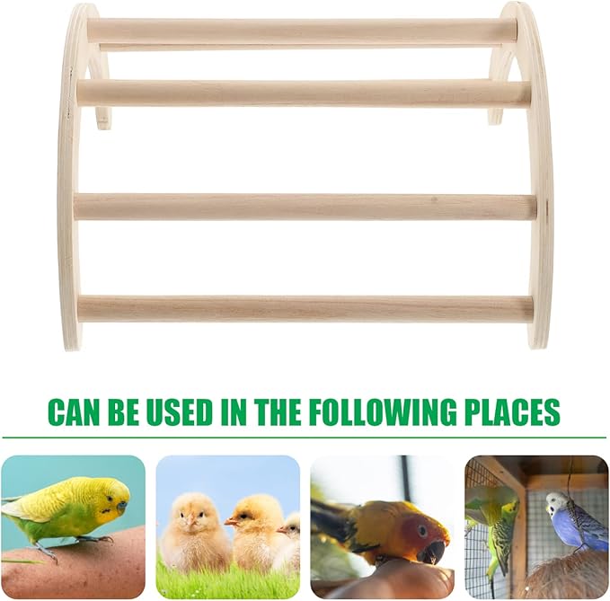 Chicken Perch Chick Stand Toys Roosting Bar Natural Wood Jungle Gym Toys Stand Ladder Climbing Ramp for Bird Parrot Hens Small Animals