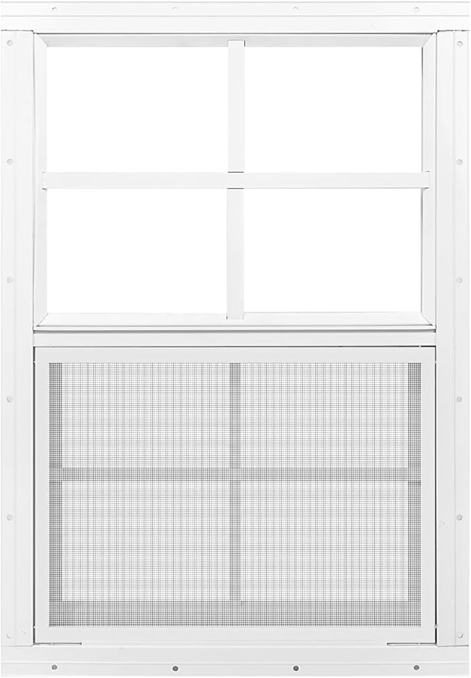 1 Pack Chicken Coop Window 12" x 18", Sliding Shed Window with Tempered Glass, Flush Mount Small Windows for Playhouse, Garage, Household Use