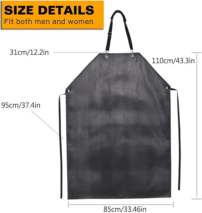 Homsolver Thick Rubber Waterproof Apron, Adjustable Heavy Duty Dishwashing Apron, Work Apron For Cooking, Cleaning Fish, Gardening, Lab Work, Butcher And Dog Grooming