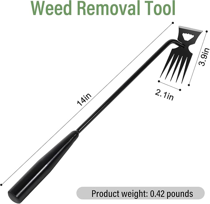 Weed Remover Tool,Garden Weed Tool, Portable Garden Weeder Tool for Vegetable Gardening Backyard Farm Planting & Weeding (Black Handle)