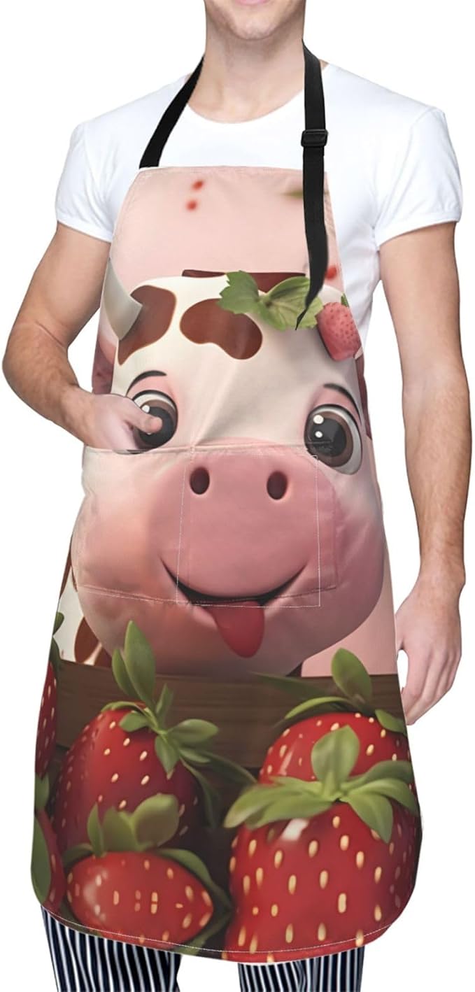 Dogs and Roses Heavy Duty Waterproof Apron with Pockets for AdultsResistant Grilling, Gardening, Painting