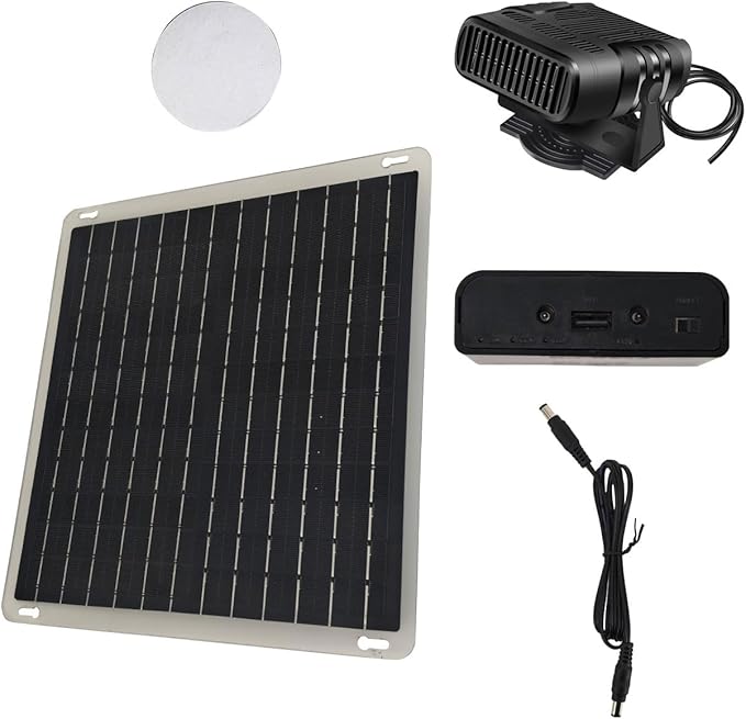 Sorandy Solar Panel Car Heater, Portable Efficient Solar Energy Heating Fast Heating Defroster with Temperature Control for Automotive Defrosting, Chicken Coop Greenhouse