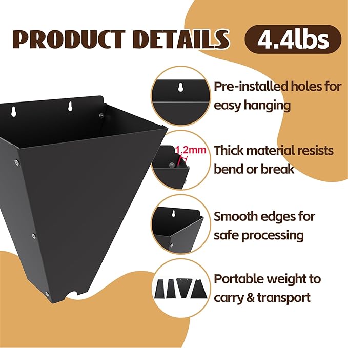 Chicken Cone for Butchering: 10 lbs Metal Poultry Restraining Cone, Flat Back Design, Easy to Clean, Medium Chicken Processing Equipment for Laying Hens, Broilers, and Turkeys