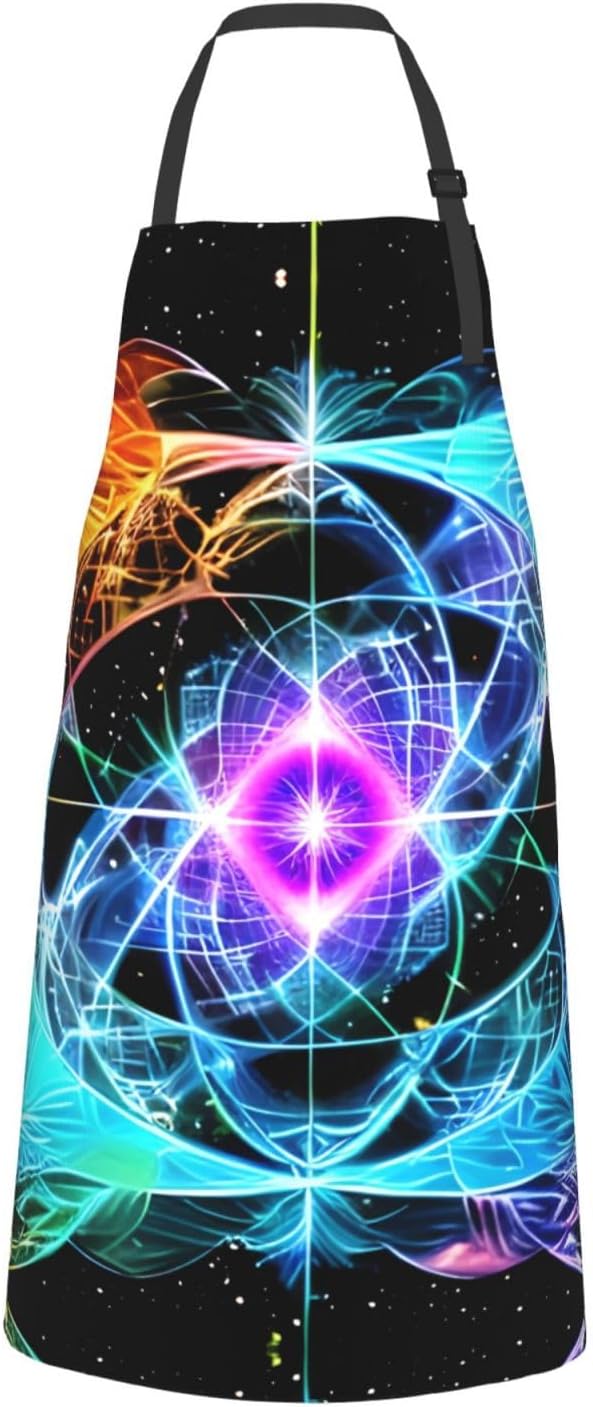 Multidimensional Space Heavy Duty Waterproof Apron with Pockets for AdultsResistant Grilling, Gardening, Painting