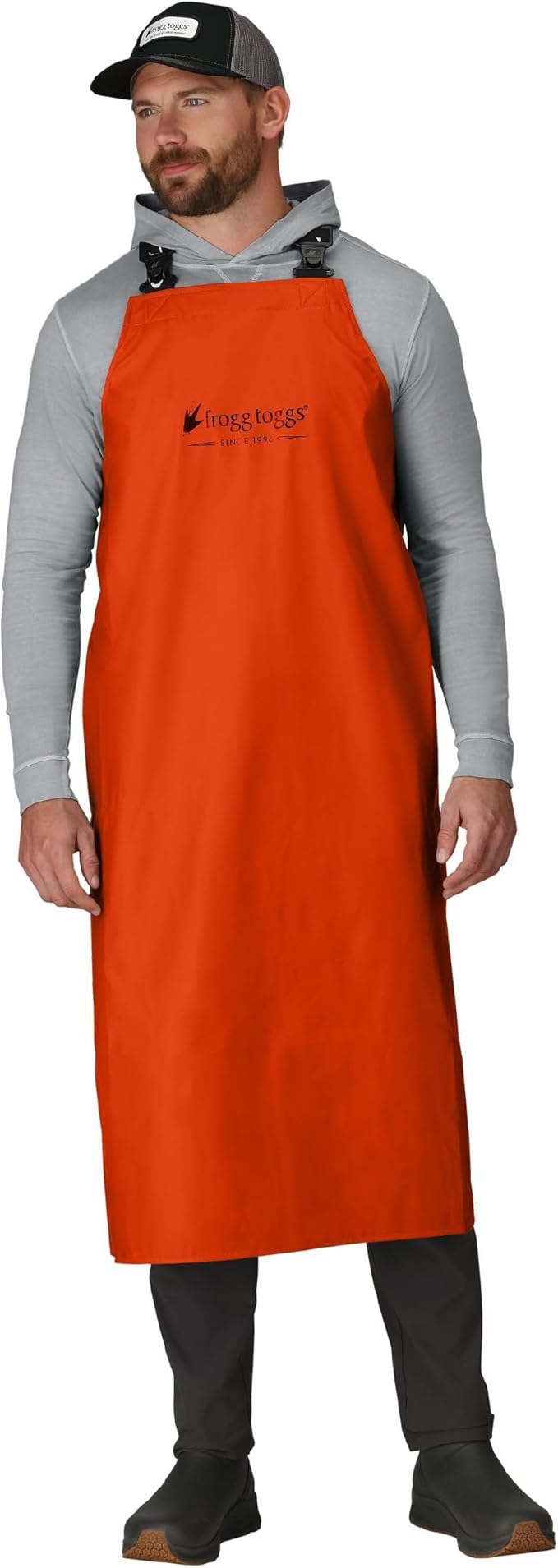 FROGG TOGGS Men's Waypoint Fish Apron, Waterproof, Durable with 4-Way Stretch, Black, OS
