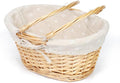 Wicker Basket Gift Baskets Empty Oval Willow Woven Picnic Basket Easter Candy Basket Storage Basket Wine Basket with Handle Egg Gathering Wedding Basket (Natural)